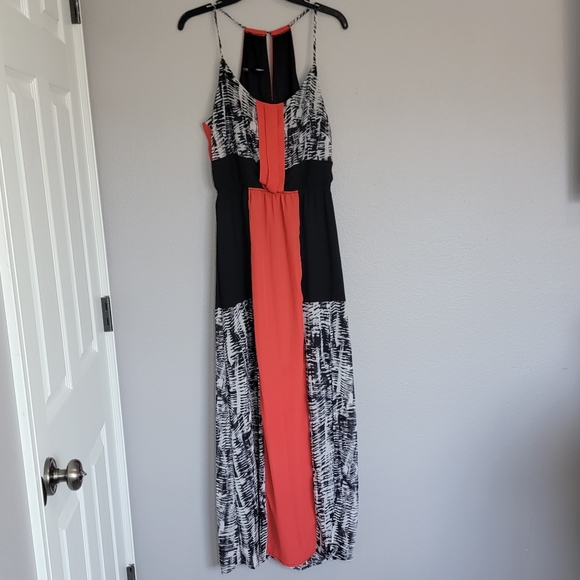 Maurices Color Block Split Maxi Dress/ L. - Picture 1 of 11